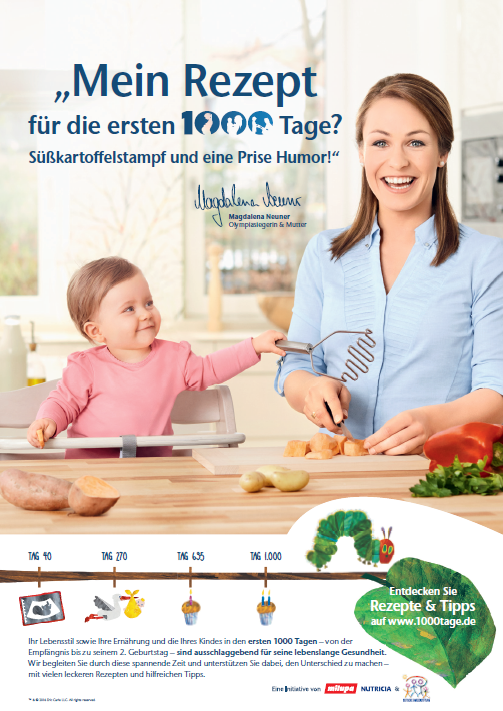 Magdalena Neuner Werbespot Rezept Raupe Nimmersatt Milupa